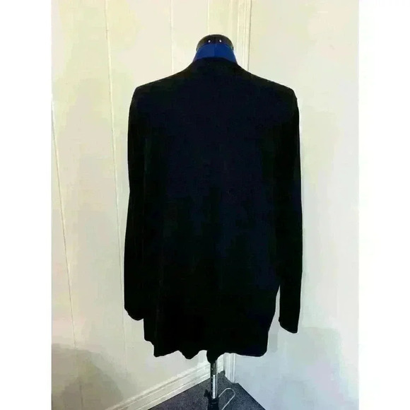 J Jill Black Wool Blend Button Up Cardigan Size large Career Lagenlook Casual - Picture 3 of 8